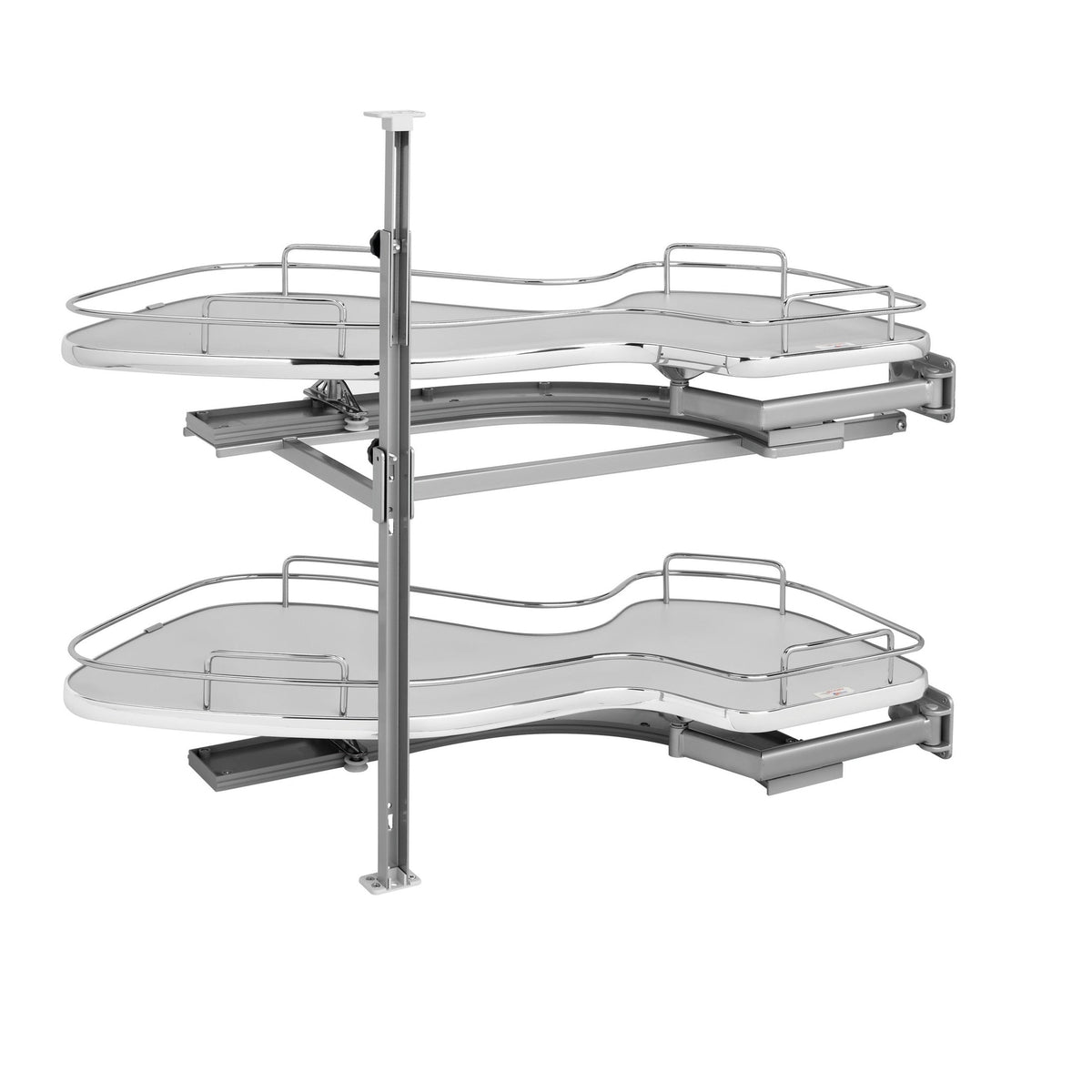 REV-A-SHELF 5372 Series Solid Bottom Flat Wire Two-Tier Cloud Optimizer Blind Corner Organizer