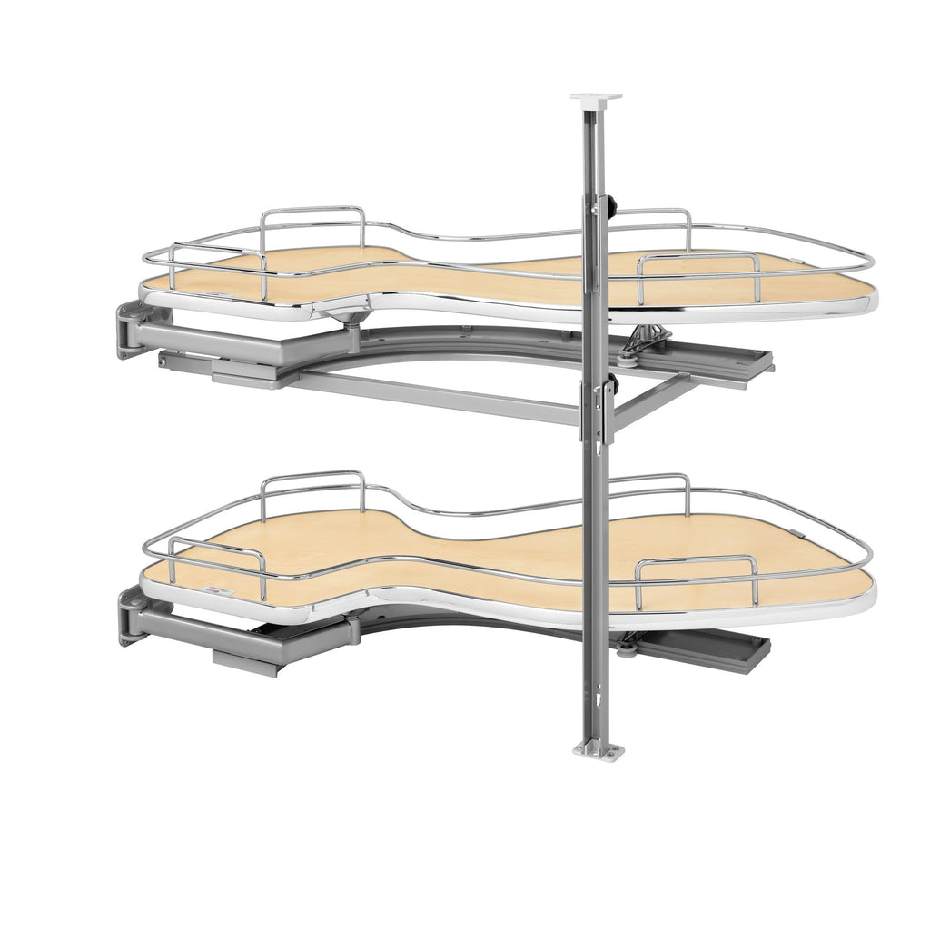 REV-A-SHELF 5372 Series Solid Bottom Flat Wire Two-Tier Cloud Optimizer Blind Corner Organizer