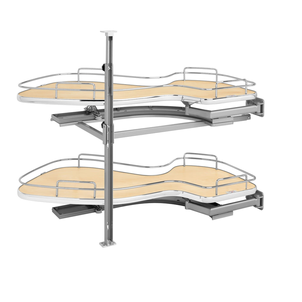 REV-A-SHELF 5372 Series Solid Bottom Flat Wire Two-Tier Cloud Optimizer Blind Corner Organizer