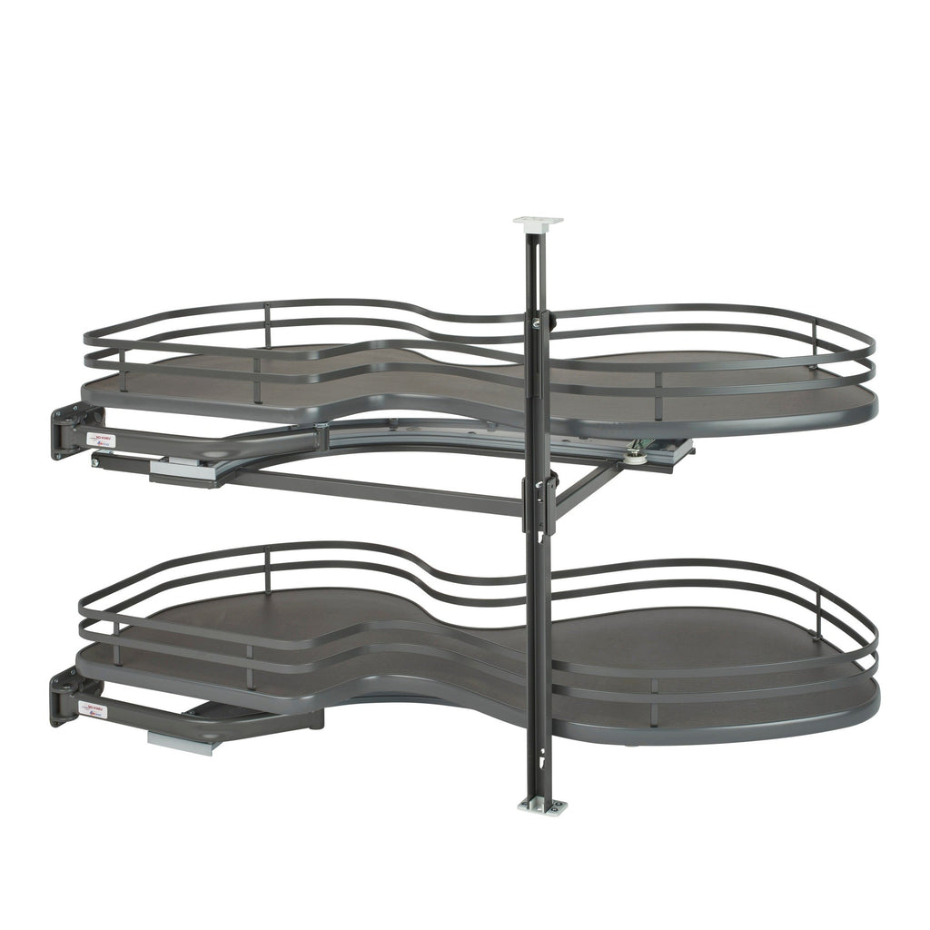 REV-A-SHELF 5372 Series Solid Bottom Flat Wire Two-Tier Cloud Optimizer Blind Corner Organizer