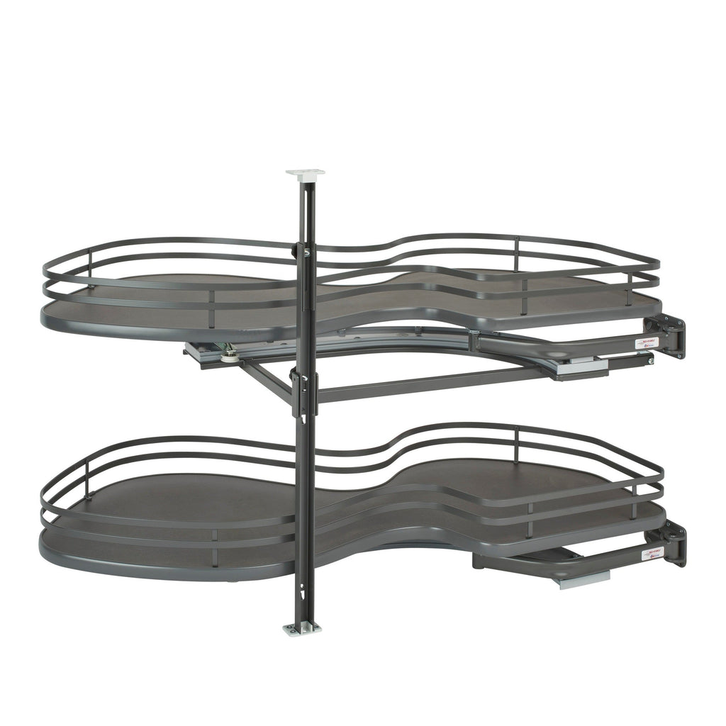 REV-A-SHELF 5372 Series Solid Bottom Flat Wire Two-Tier Cloud Optimizer Blind Corner Organizer