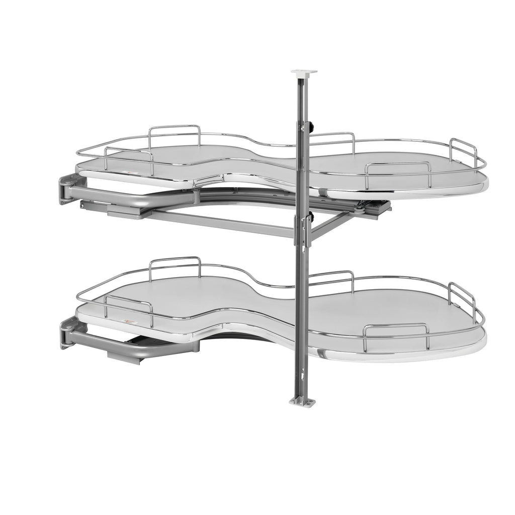 REV-A-SHELF 5372 Series Solid Bottom Flat Wire Two-Tier Cloud Optimizer Blind Corner Organizer