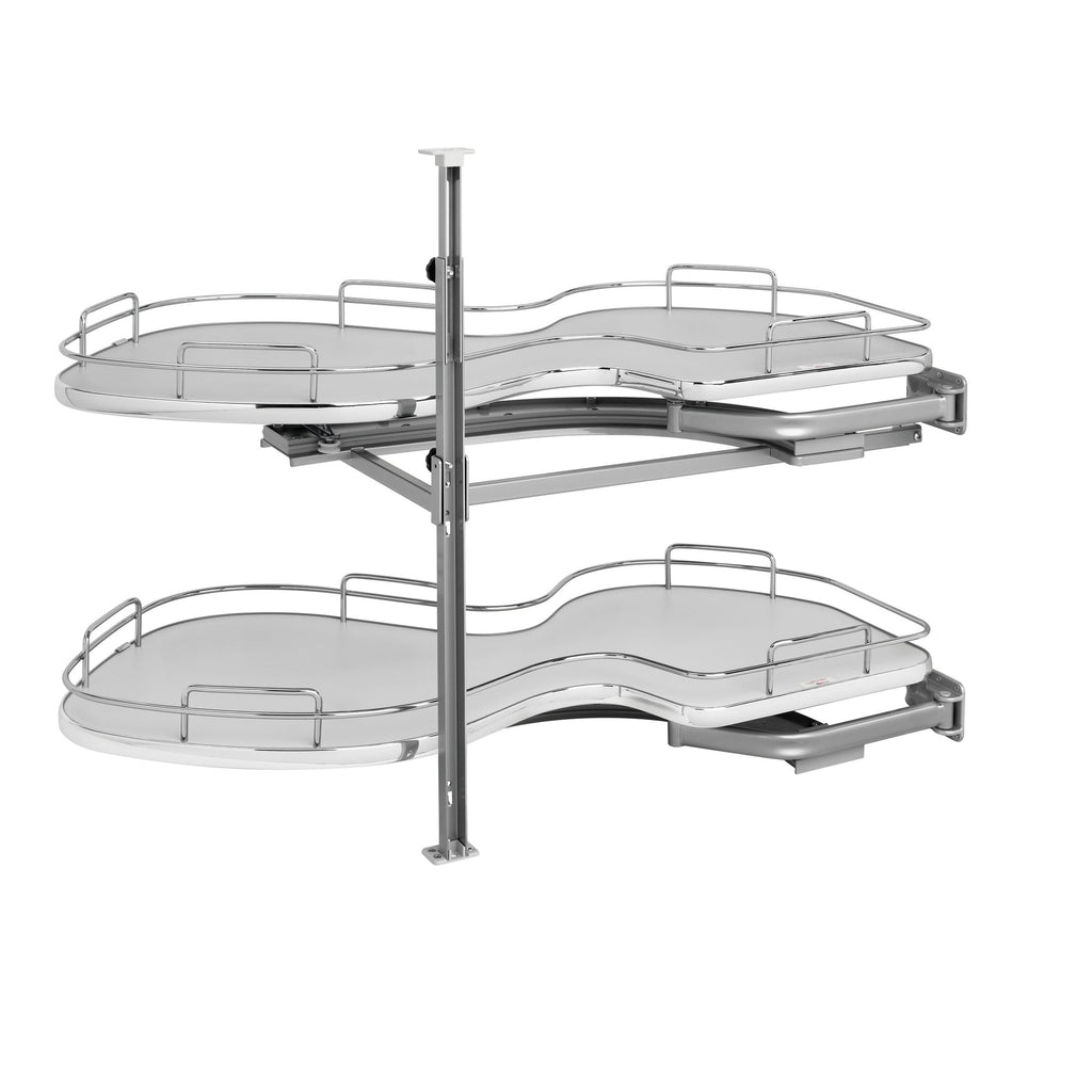 REV-A-SHELF 5372 Series Solid Bottom Flat Wire Two-Tier Cloud Optimizer Blind Corner Organizer