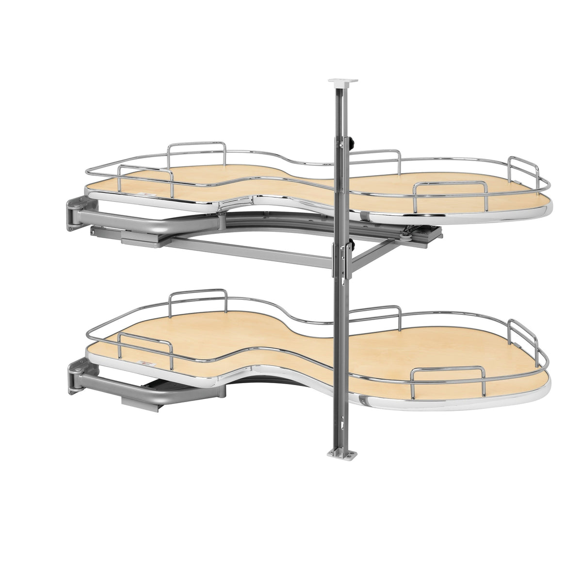 REV-A-SHELF 5372 Series Solid Bottom Flat Wire Two-Tier Cloud Optimizer Blind Corner Organizer