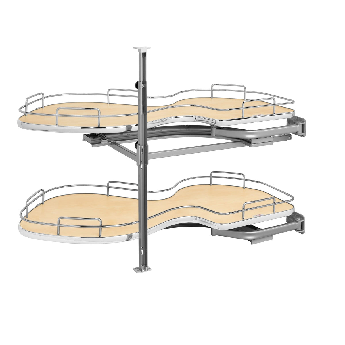 REV-A-SHELF 5372 Series Solid Bottom Flat Wire Two-Tier Cloud Optimizer Blind Corner Organizer