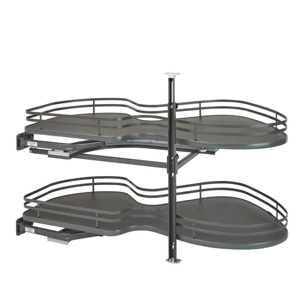 REV-A-SHELF 5372 Series Solid Bottom Flat Wire Two-Tier Cloud Optimizer Blind Corner Organizer
