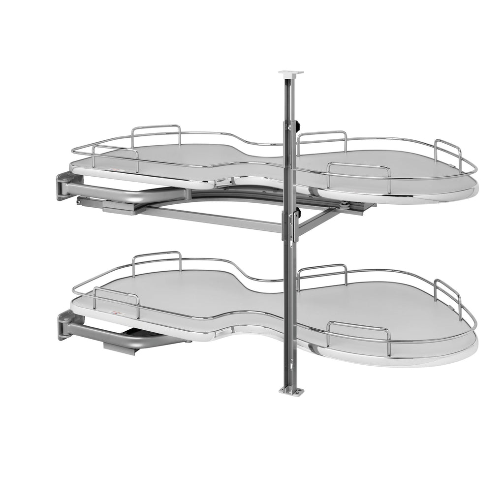REV-A-SHELF 5372 Series Solid Bottom Flat Wire Two-Tier Cloud Optimizer Blind Corner Organizer