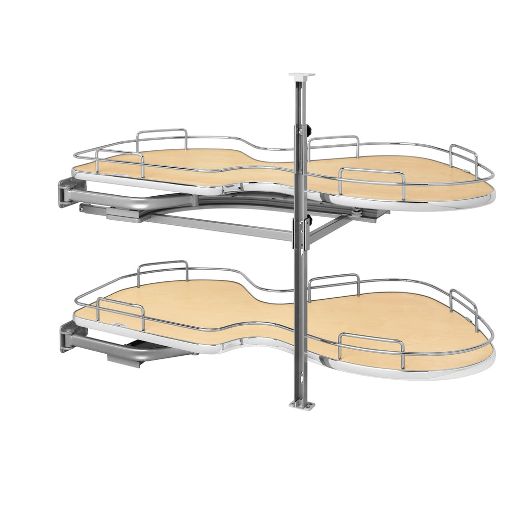 REV-A-SHELF 5372 Series Solid Bottom Flat Wire Two-Tier Cloud Optimizer Blind Corner Organizer