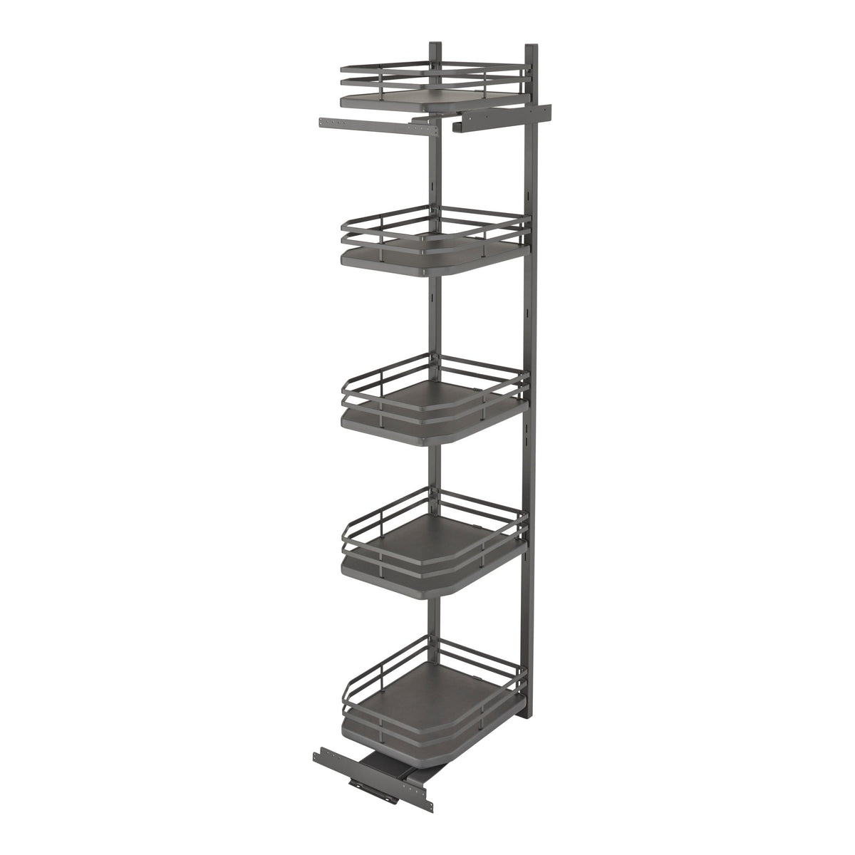 REV-A-SHELF 5374 Series Solid Bottom Flat Wire Five-Tier Swing-Out Pantry
