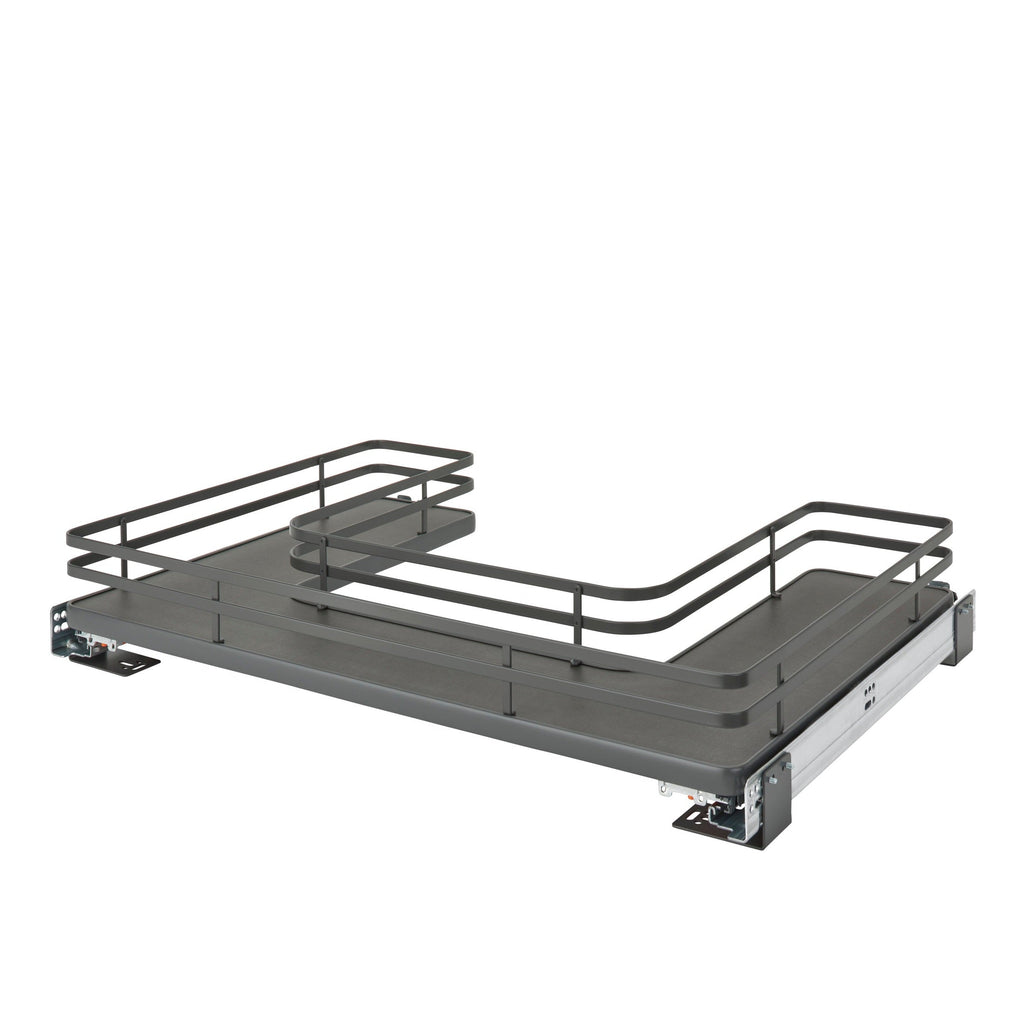 REV-A-SHELF 5386-FL Series Solid Bottom U-Shaped Vanity Pullout w/ BLUMOTION Soft-Close for Sink Base