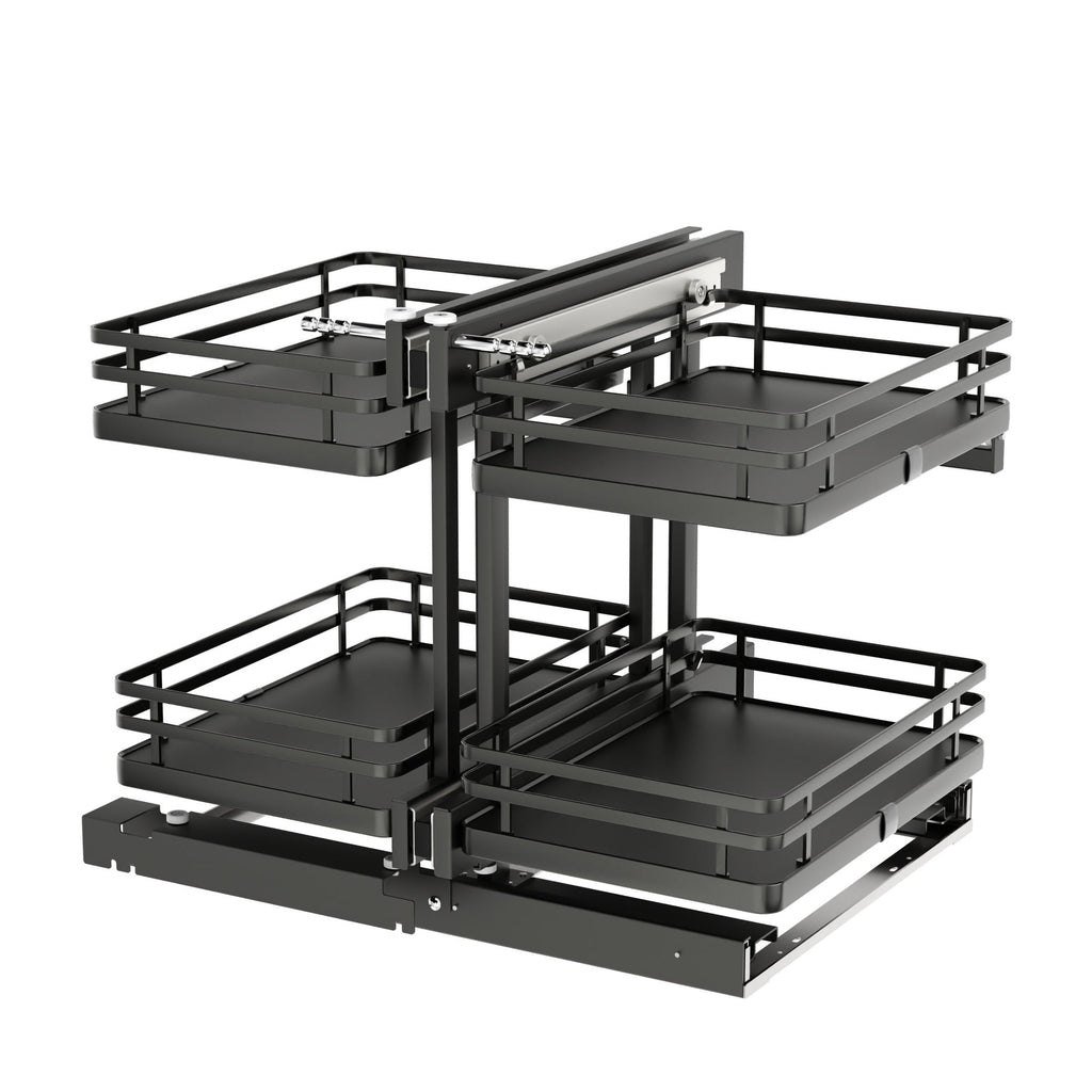 REV-A-SHELF 53PSPE Series Two-Tier Elite Optimizer w/ Soft-Close Blind Corner Organizer