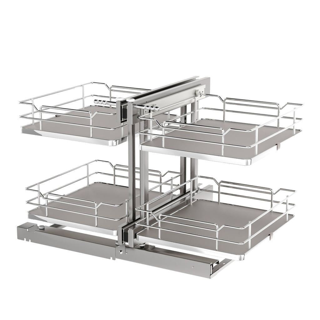 REV-A-SHELF 53PSPE Series Two-Tier Elite Optimizer w/ Soft-Close Blind Corner Organizer