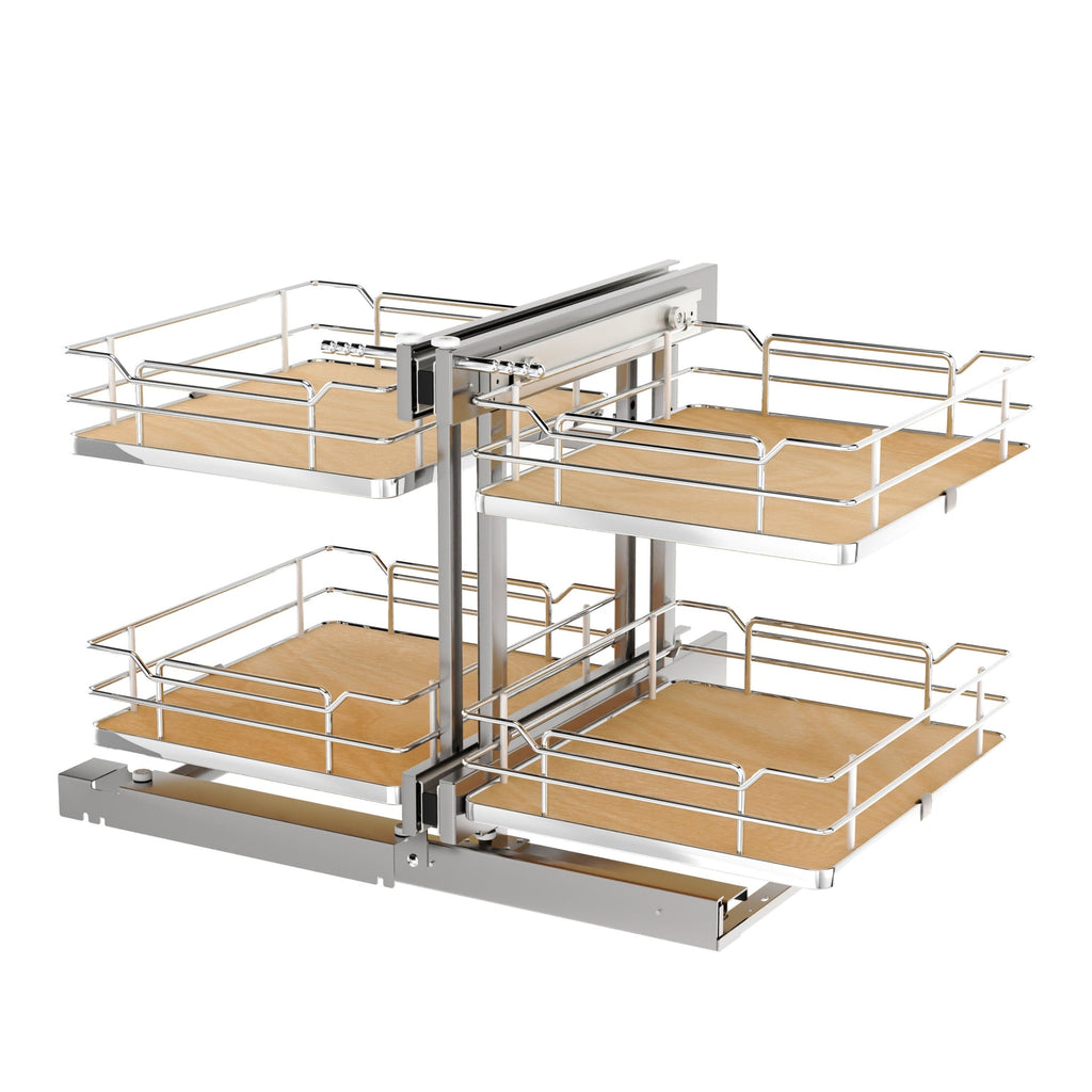 REV-A-SHELF 53PSPE Series Two-Tier Elite Optimizer w/ Soft-Close Blind Corner Organizer