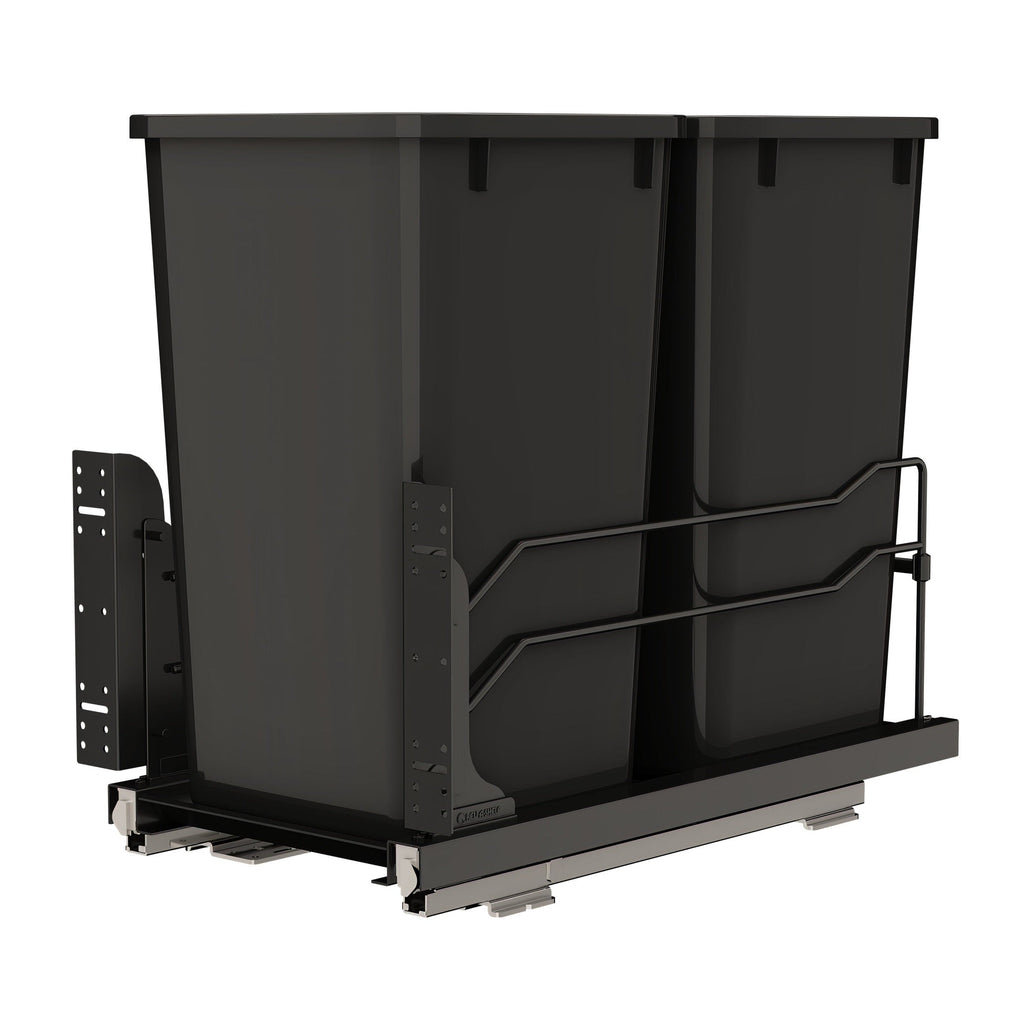 REV-A-SHELF 53WC Series Steel Bottom Mount Pullout Waste Container w/ Soft-Close