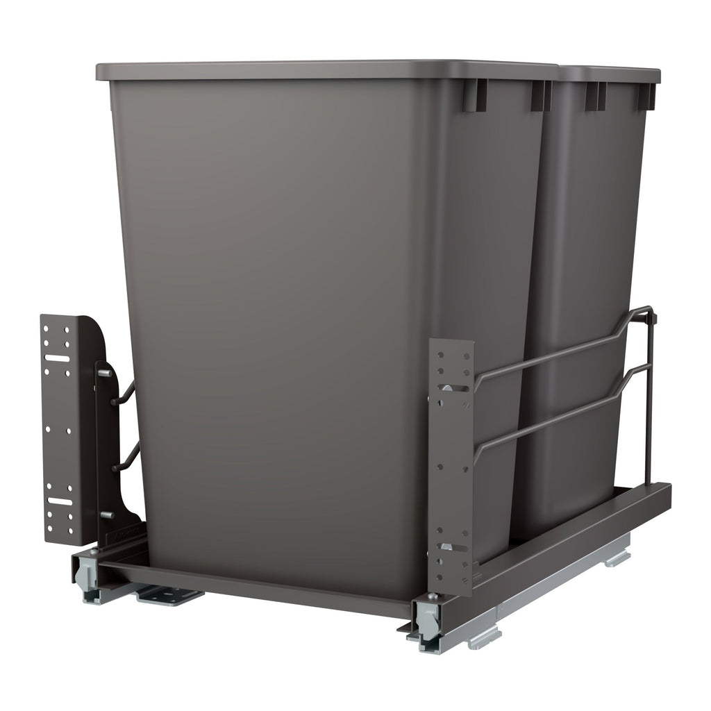 REV-A-SHELF 53WC Series Steel Bottom Mount Pullout Waste Container w/ Soft-Close