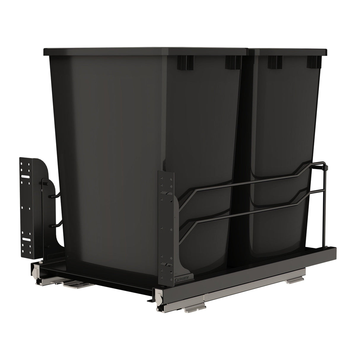 REV-A-SHELF 53WC Series Steel Bottom Mount Pullout Waste Container w/ Soft-Close