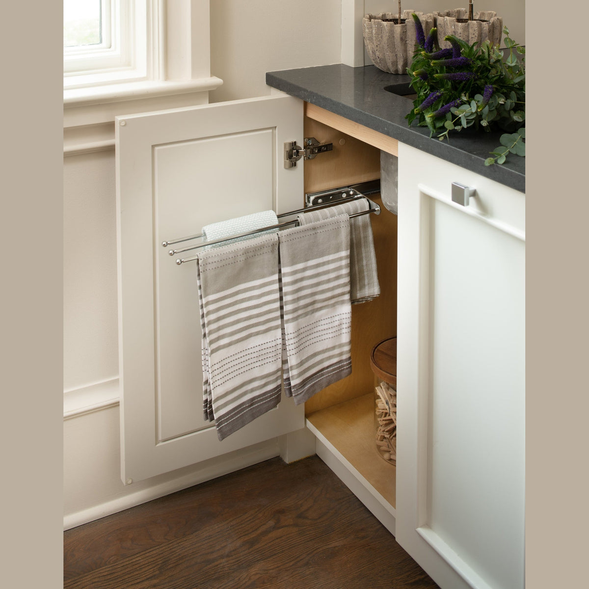 REV-A-SHELF 563 Series Undersink Pullout Dish Towel Bar