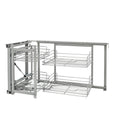 REV-A-SHELF 5707 Series Chrome Two-Tier Wire Bottom Door-Mount Optimizer Blind Corner Organizer