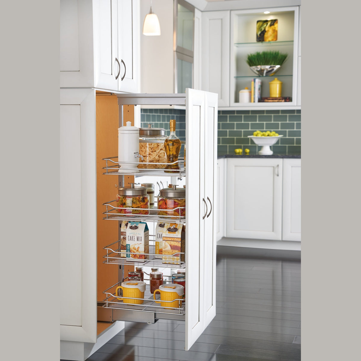 REV-A-SHELF 5773-CR Series Chrome Wire (6) Shelf Pullout w/ Soft-Close for Face Frame Pantry
