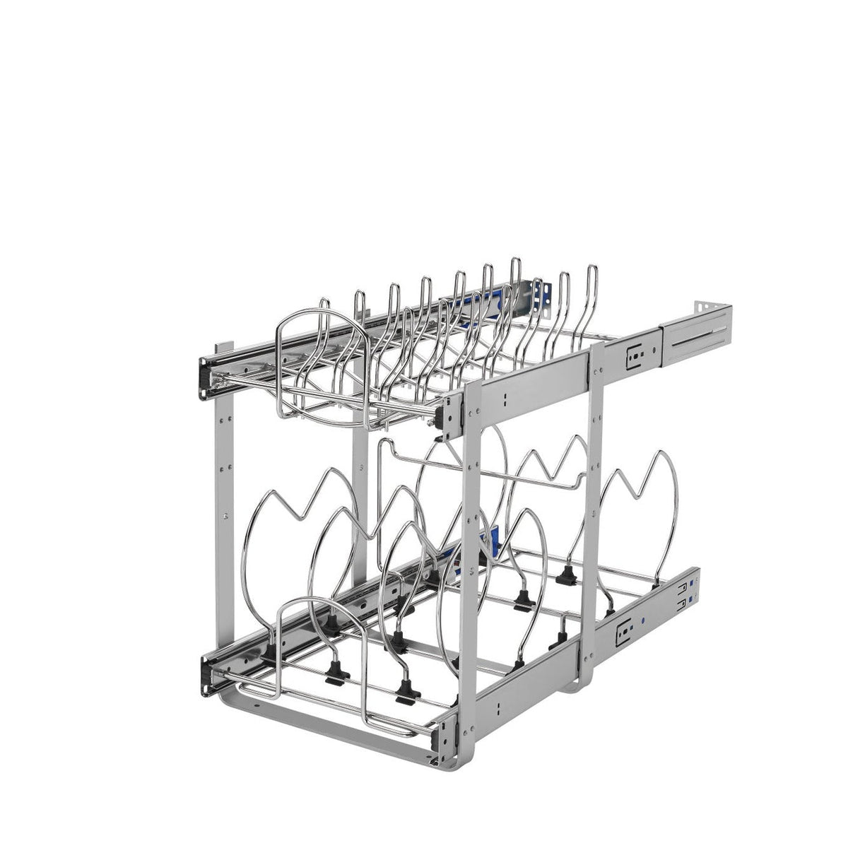 REV-A-SHELF 5CW2-SC Series Pullout Two-Tier Base Cabinet Cookware Organizer w/ Soft-Close Slides