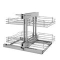 REV-A-SHELF 5PSP Series Chrome Two-Tier Wire Bottom Optimizer w/ Soft-Close Blind Corner Organizer