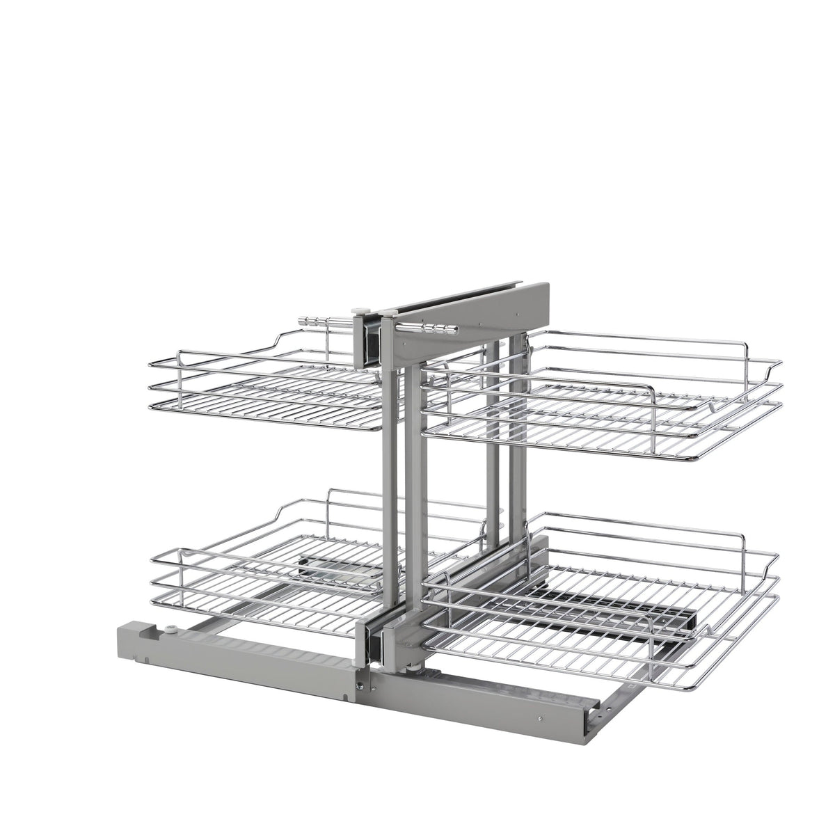 REV-A-SHELF 5PSP Series Chrome Two-Tier Wire Bottom Optimizer w/ Soft-Close Blind Corner Organizer