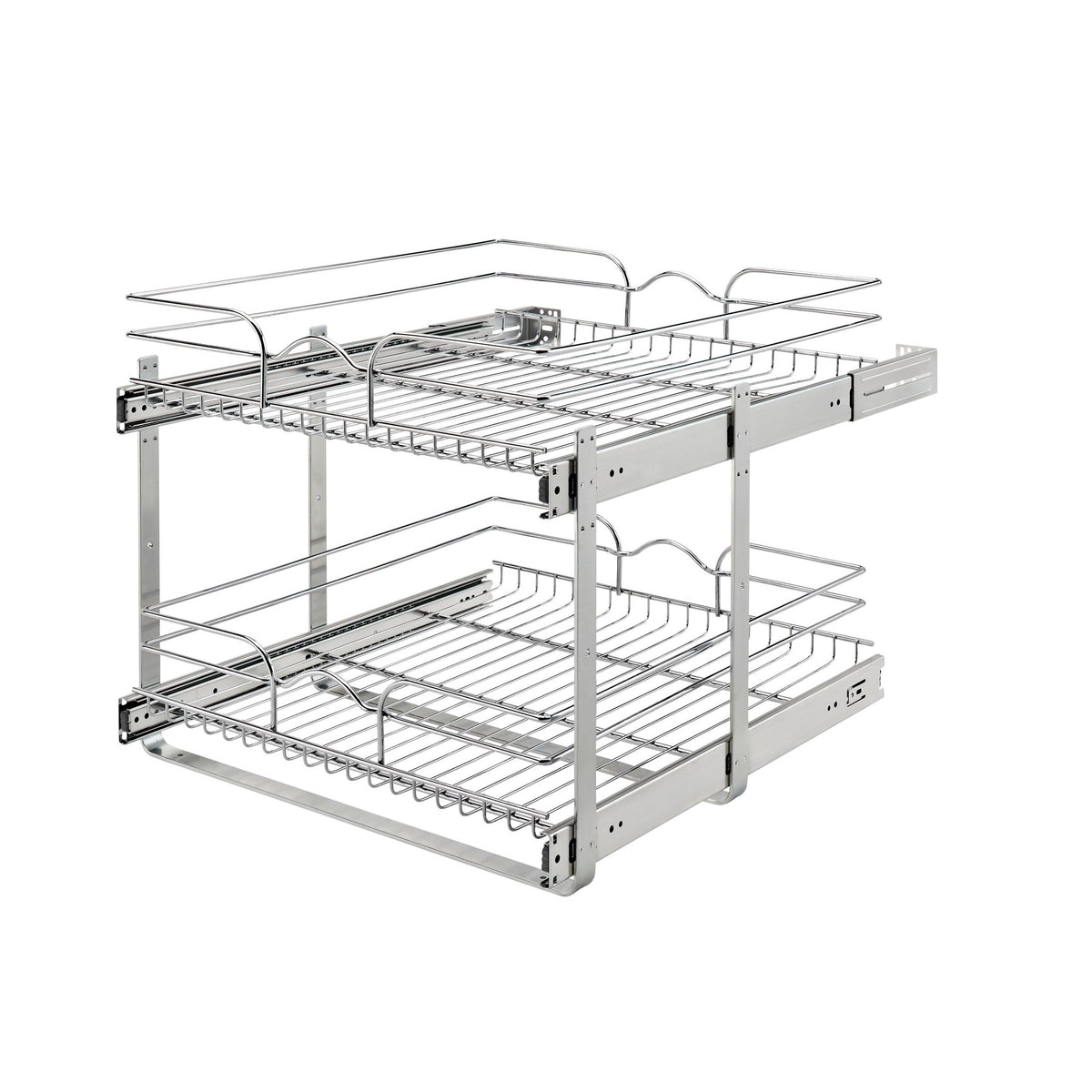 REV-A-SHELF 5WB2 Series Base Cabinet Pullout Chrome 2-Tier Wire Basket