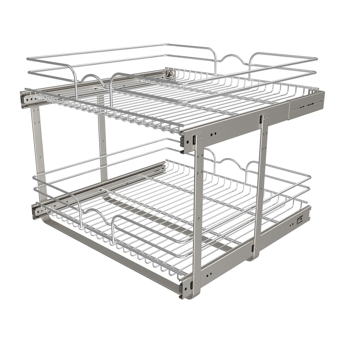 REV-A-SHELF 5WB2 Series Base Cabinet Pullout Chrome 2-Tier Wire Basket