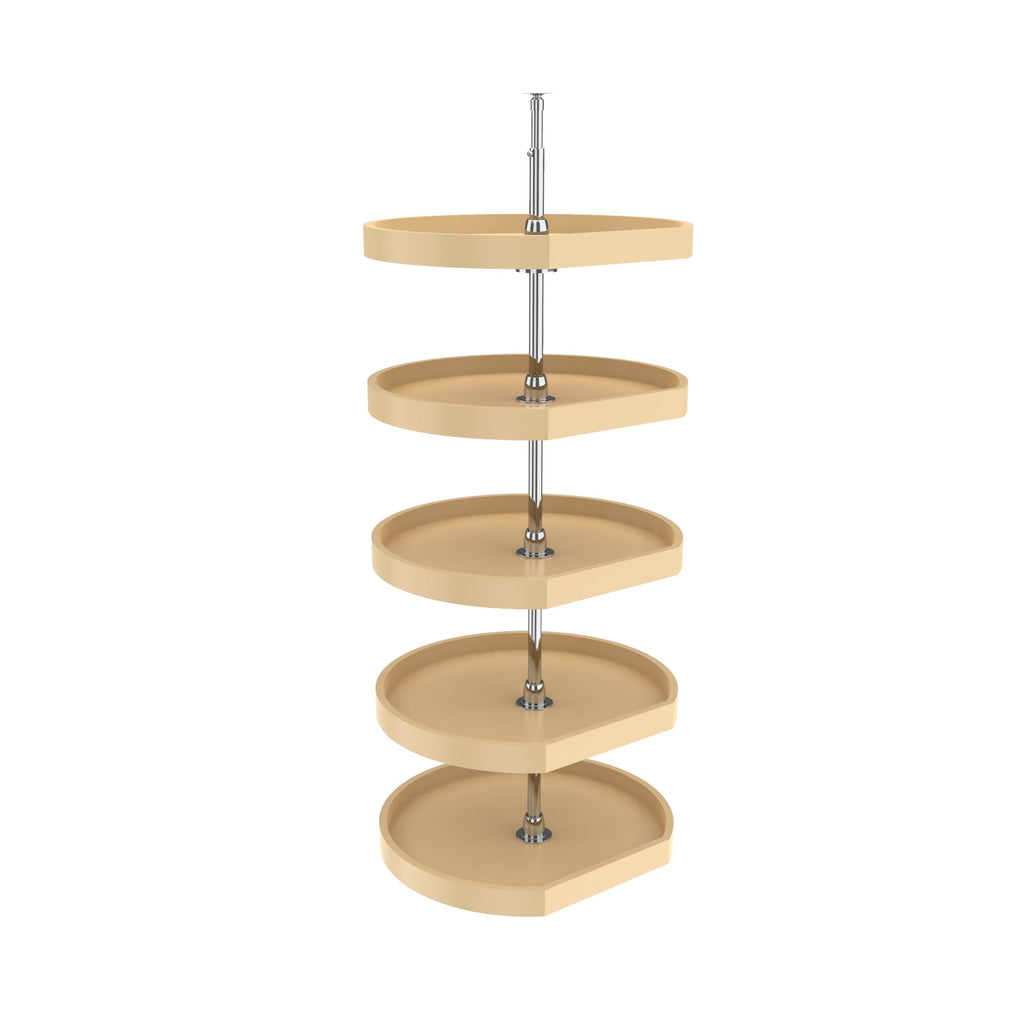 REV-A-SHELF 6265 Series Polymer D Shape 5 Shelf Lazy Susan