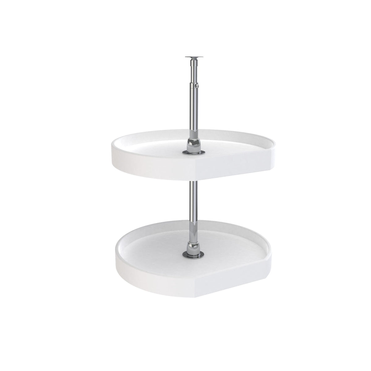 REV-A-SHELF 6272 Series Polymer D Shaped 2 Shelf Lazy Susan For Corner Wall Cabinets