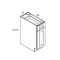 Light Gray traditional shaker ADA base cabinet, 18″ wide, 32.5″ high, 24″ deep, shown in a technical line drawing with dimensions. Part of the Seaport line from the Kitchen & Cabinet Store.