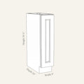 Dimension drawing of a Belmont Shaker full height door base cabinet with 1 door, 9w, 34.5h, 24d.
