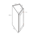 Seaport Driftwood Tray Divider Base - 12w 34½h 24d line drawing dimensions
