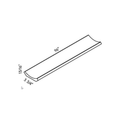 White Crown Molding traditional shaker, 96″ wide, 3.88″ high, 0.88″ deep, shown in a technical line drawing with dimensions. Part of the Seaport line from the Kitchen & Cabinet Store.
