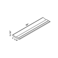 White Large Crown Molding traditional shaker, 96″ wide, 4.25″ high, 0.75″ deep, shown in a technical line drawing with dimensions. Part of the Seaport line from the Kitchen & Cabinet Store.