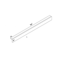 Blue crown riser molding, Contemporary Shaker, 96″W x 4″H x 3″D, Belmont line, illustrated with drafting-style sketch.