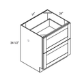 Light Gray traditional shaker 2, 24″ wide, 34.5″ high, 24″ deep, shown in a technical line drawing with dimensions. Part of the Seaport line from the Kitchen & Cabinet Store.
