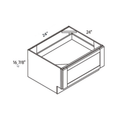 Natural traditional shaker bench seat base, 24″ wide, 16.88″ high, 24″ deep, shown in a technical line drawing with dimensions. Part of the Seaport line from the Kitchen & Cabinet Store.