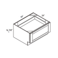Light Gray traditional shaker bench seat base, 36″ wide, 16.88″ high, 24″ deep, shown in a technical line drawing with dimensions. Part of the Seaport line from the Kitchen & Cabinet Store.