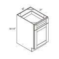White traditional shaker furniture drawer base, 18″ wide, 28.5″ high, 21″ deep, shown in a technical line drawing with dimensions. Part of the Seaport line from the Kitchen & Cabinet Store.