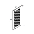 Green Glass Door contemporary shaker wall cabinet, 15″ wide, 15″ high, 12″ deep, shown in a technical line drawing with dimensions. Part of the Belmont line from the Kitchen & Cabinet Store.