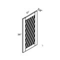 Green Glass Door contemporary shaker wall cabinet, 21″ wide, 36″ high, 12″ deep, shown in a technical line drawing with dimensions. Part of the Belmont line from the Kitchen & Cabinet Store.