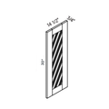 Blue Glass Front Door for Diagonal Corner Wall Cabinet, 14.5″ wide, 29.5″ high, 0.75″ deep, shown in a technical line drawing with dimensions. Part of the Belmont line from the Kitchen & Cabinet Store.