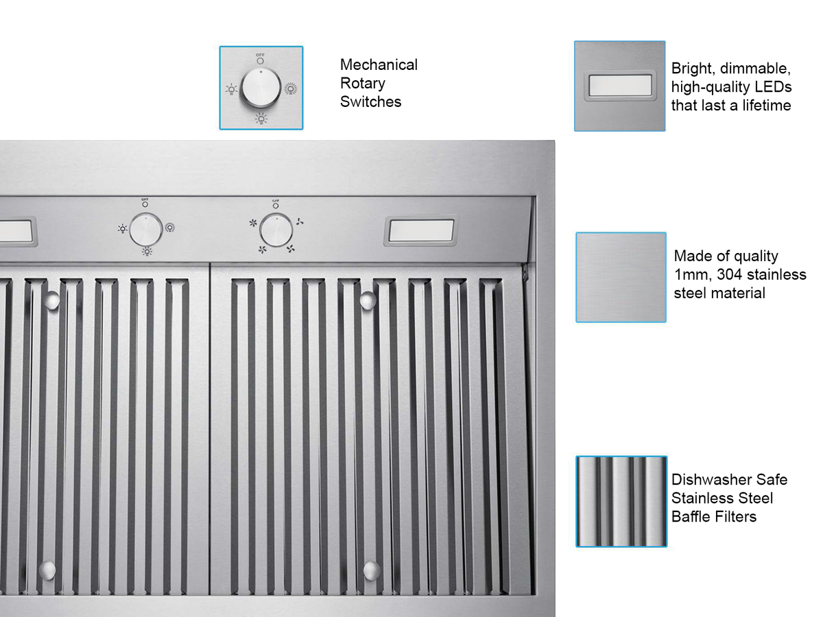 Victory Hurricane 30 inch stainless under cabinet range hood, view 3