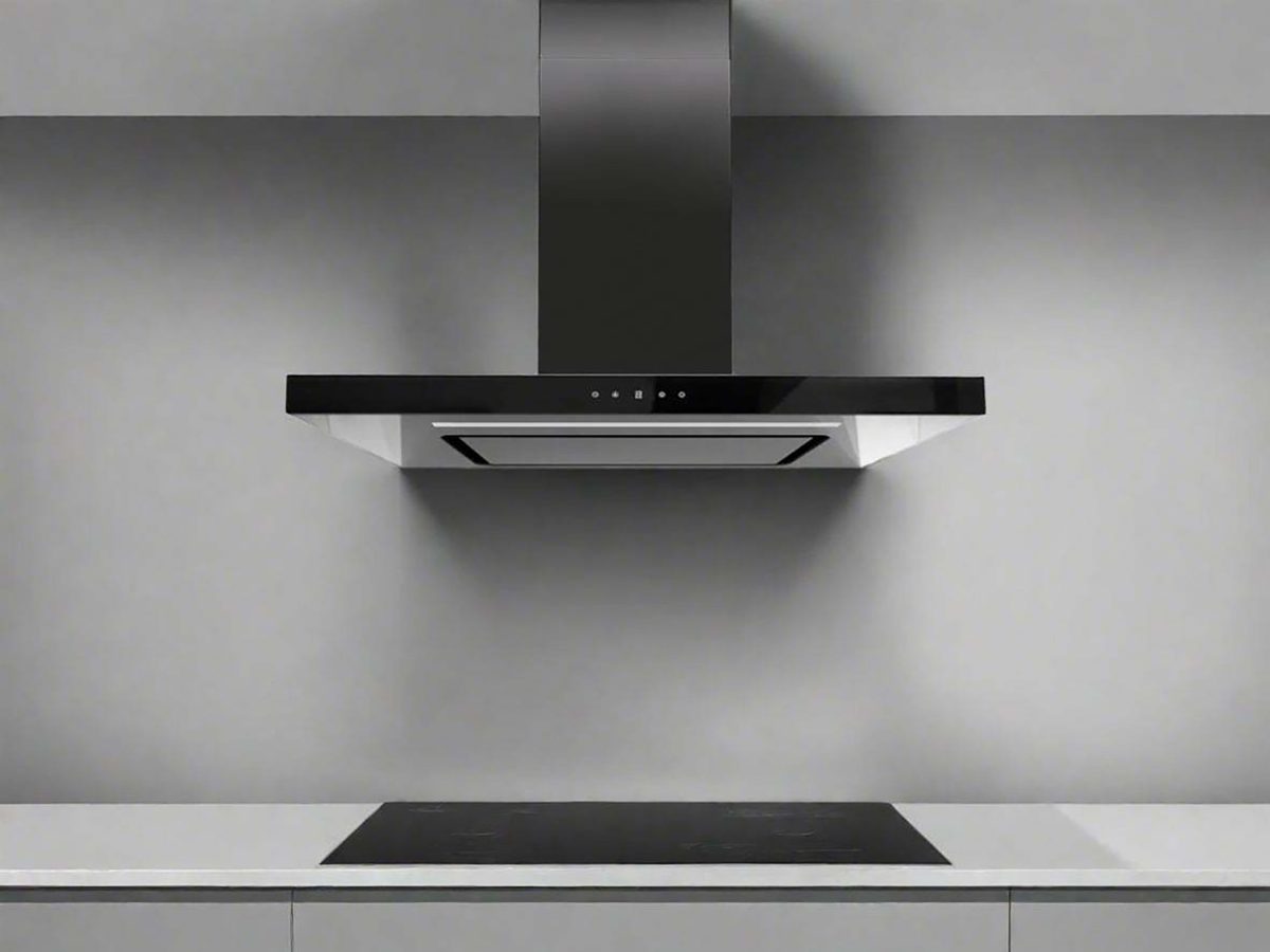 Victory SV400Z-BK 36 inch matte black glass wall mount range hood, view 2