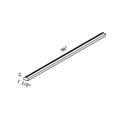 Light Gray Traditional Shaker light rail, 96″ wide, 1″ high, 1.5″ projection, Seaport collection, architectural line 3d drawing shown.