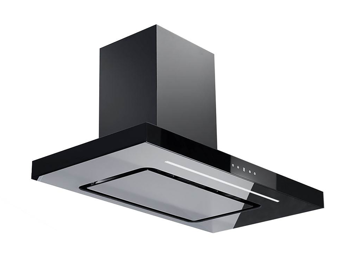 Victory SV400Z-BK 36 inch matte black glass wall mount range hood, view 3