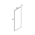White Plywood Panel contemporary shaker, 48″ wide, 96″ high, 0.25″ deep, shown in a technical line drawing with dimensions. Part of the Belmont line from the Kitchen & Cabinet Store.