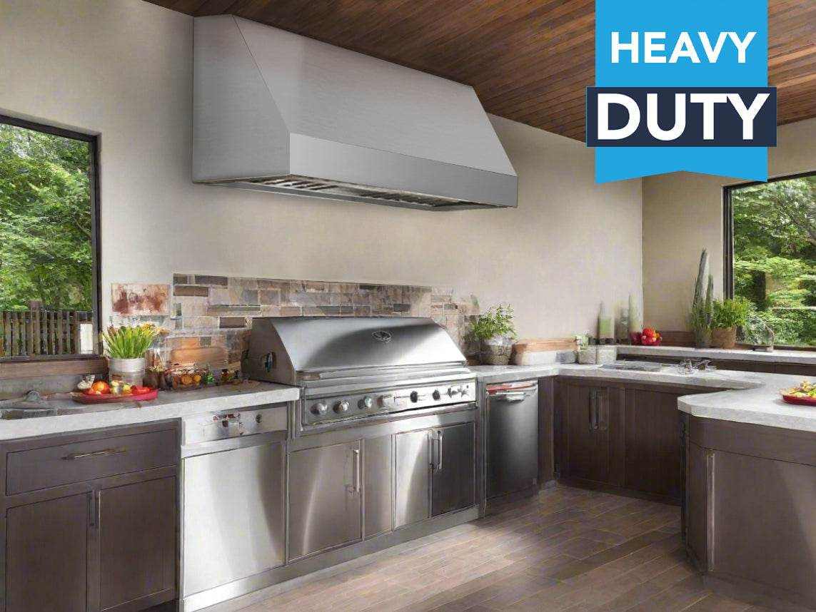 Victory Prestige 60 inch stainless steel BBQ range hood, view 2