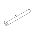 Light Gray Quarter Round Molding traditional shaker, 96″ wide, 0.75″ high, 0.75″ deep, shown in a technical line drawing with dimensions. Part of the Seaport line from the Kitchen & Cabinet Store.